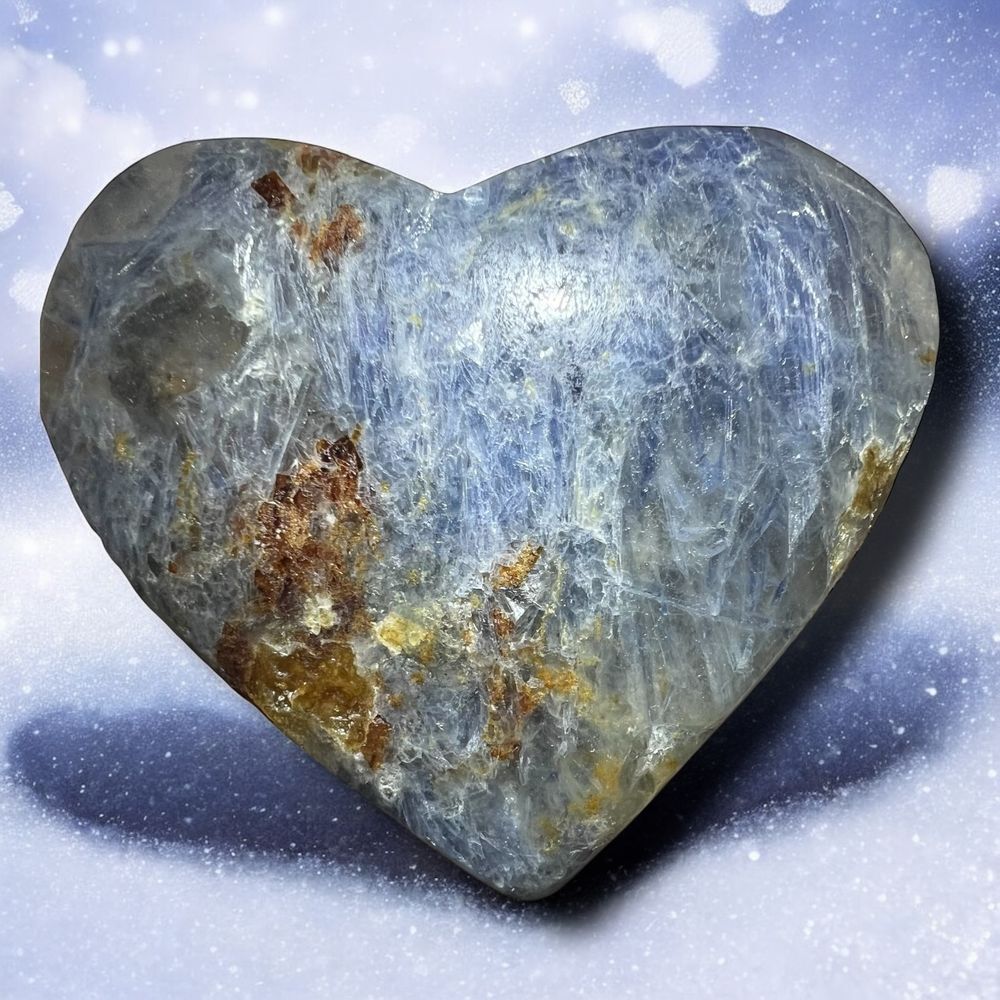 Kyanite Crystal Heart Carving‎